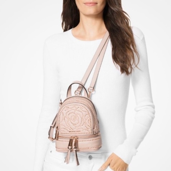 Michael Kors Rhea mini rose studded leather backpack - Picture 13 of 13